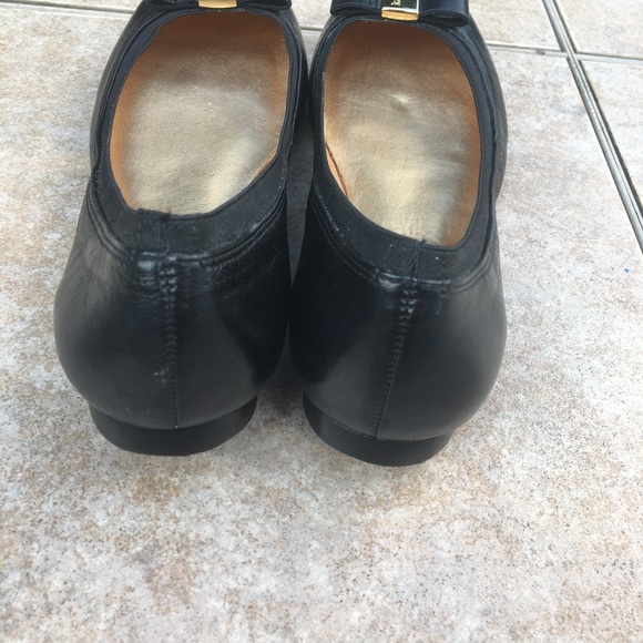 Kate Spade Tock black leather bow ballet flats 7 - Picture 8 of 13